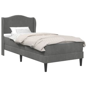 vidaXL Bed Frame with Headboard Dark Grey 90 x 190 cm Velvet