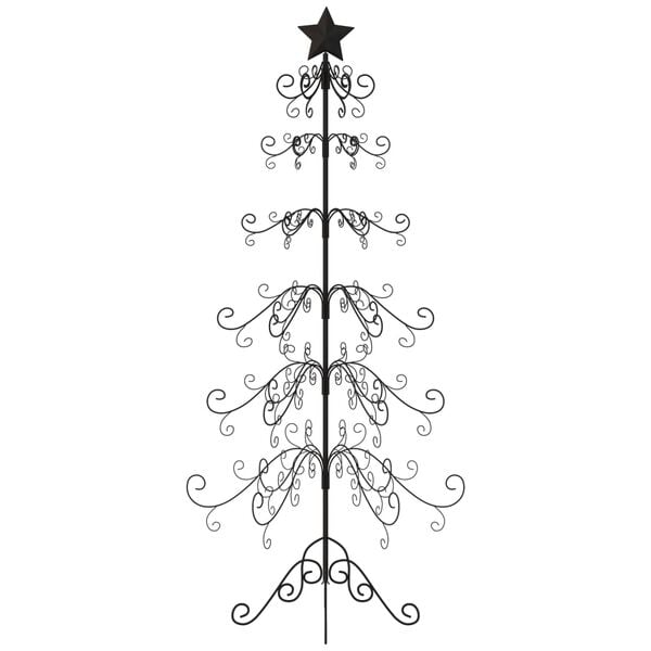 vidaXL Metal Christmas Tree for Decoration Black 180 cm