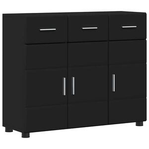 vidaXL Sideboard FLORIN Black 88.5 x 30.5 x 73 cm Engineered Wood