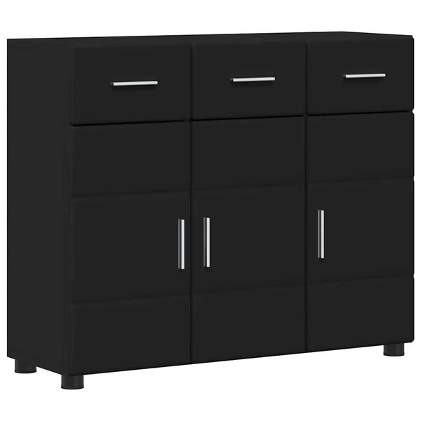 vidaXL Sideboard FLORIN Black 88.5 x 30.5 x 73 cm Engineered Wood