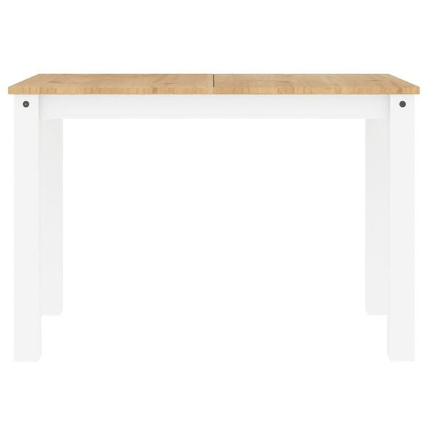 vidaXL Dining Table Panama White 112x60x75 cm Solid Wood Pine