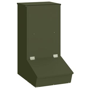 vidaXL Pig Feeder Olive Green 55 x 38 x 76 cm 20 kg Cold-Rolled Steel