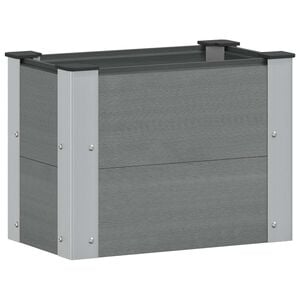 vidaXL Garden Raised Bed Grey 50 x 30 x 36 cm WPC and Aluminium