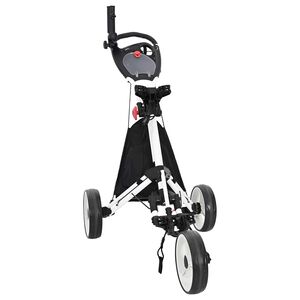 vidaXL Golf Trolley Black and White Aluminium Foldable