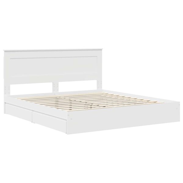 vidaXL Storage Bed with Headboard White 200 x 200 cm Engineered Wood