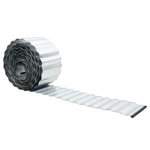 vidaxl Lawn Edging 5 m x 25 cm Galvanised Steel Silver
