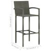 vidaXL 7 Piece Garden Bar Set Grey