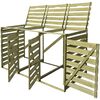 vidaXL Triple Wheelie Bin Shed 240 L Impregnated Wood