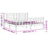 vidaXL Bed Frame without Mattress White Super King Size Solid Wood Pine