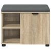 vidaXL Hall Bench with Cushion with Shelf Sonoma Oak 60 x 38 x 46 cm