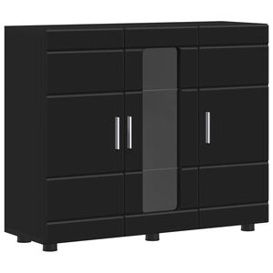 vidaXL Wooden Cabinet Black Engineered Wood