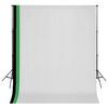 vidaXL Photo Studio Kit with 3 Cotton Backdrops Adjustable Frame 3x3 m