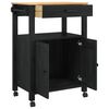 vidaXL Kitchen Trolley Black 88.5 x 40 x 60 cm Solid Pine Wood