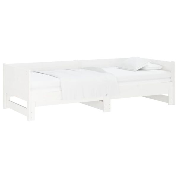 vidaXL Pull-out Day Bed without Mattress White 2x(80x200) cm