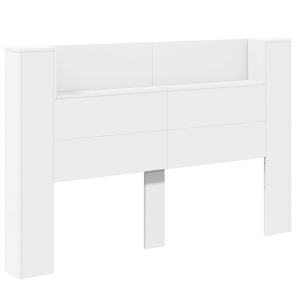 vidaXL Headboard Cabinet with LED White 160 x 16.5 x 103.5 cm