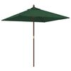 vidaXL Garden Parasol with Wooden Pole Green 198x198x231 cm
