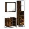 vidaXL 3 Piece Bathroom Furniture Set Smoked Oak Engineered Wood
