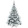 vidaXL Artificial Christmas Tree with 150 LEDs Green 120 cm PE and PVC