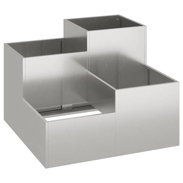 vidaXL Garden Planter Silver 100 x 100 x 60 cm Stainless steel