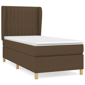 vidaXL Box Spring Bed with Mattress Dark Brown 80x200 cm Fabric