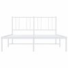 vidaXL Metal Bed Frame without Mattress with Headboard White 120x190cm
