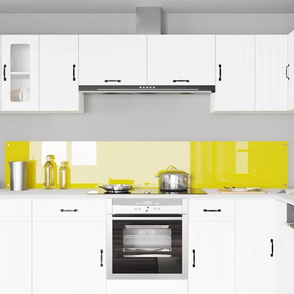 vidaXL Kitchen Backsplash 2 pcs Yellow 120 x 40 cm Tempered Glass