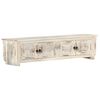 vidaXL TV Cabinet White 140x30x35 cm Solid Mango Wood