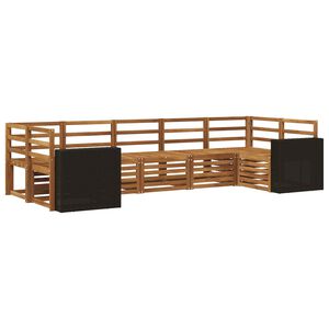 vidaXL Sectional Sofa Set 7 pcs Natural Solid Acacia Wood