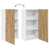 vidaXL Hanging Cabinet Artisan Oak and White 50 x 31 x 100 cm