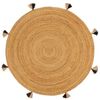 vidaXL Braided Area Rug with Tassels 150 cm Jute Round