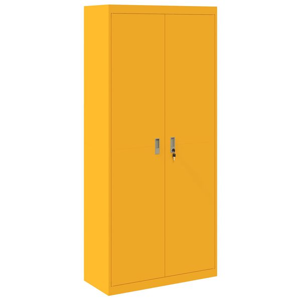 vidaXL Storage Cabinet 2 pcs Mustard Yellow 90 x 40 x 200 cm Steel