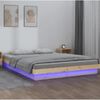 vidaXL LED Bed Frame without Mattress 140x200 cm Solid Wood