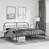 vidaXL Metal Bed Frame without Mattress with Footboard Black 183x213cm
