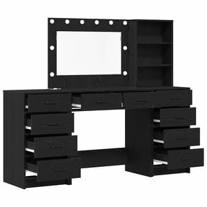 vidaXL Dressing Table 3 pcs Black Oak 78.5 x 41 x 135 cm