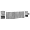 vidaXL Bed Headboard with Cabinets Grey Sonoma 240 cm Engineered Wood