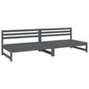 vidaXL Garden Middle Sofas 2 pcs Grey 120x80 cm Solid Wood Pine