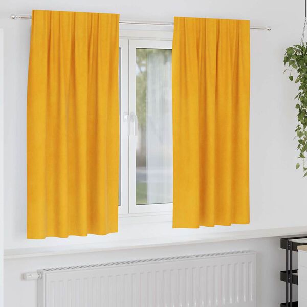 vidaXL Blackout Curtains 2 pcs Mustard Yellow 140 x 175 cm Velvet