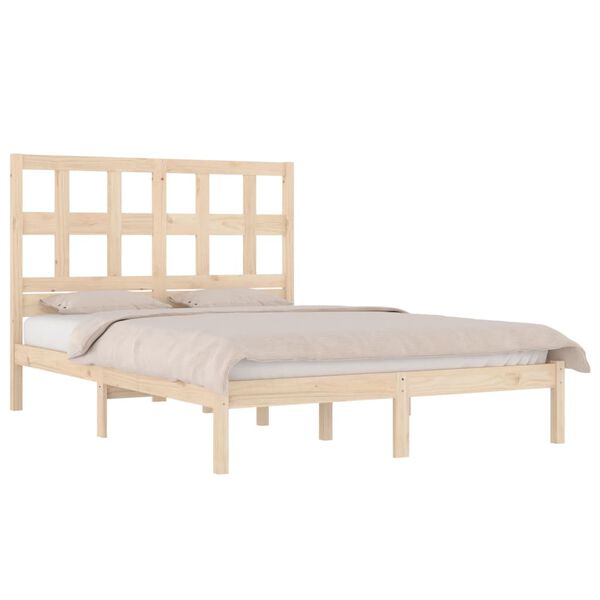 vidaXL Bed Frame without Mattress 120x190 cm Small Double Solid Wood Pine