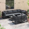 vidaXL Garden Sofa Set with Cushion 7 pcs Black Aluminium