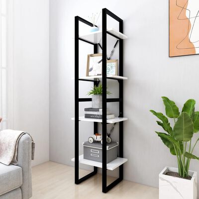 vidaXL 4-Tier Book Cabinet White 40x30x140 cm Engineered Wood