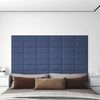 vidaXL Wall Headboard 12 pcs Blue 30 x 15 cm Fabric