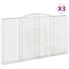 vidaXL Arched Gabion Baskets 3 pcs 400x30x220/240 cm Galvanised Iron