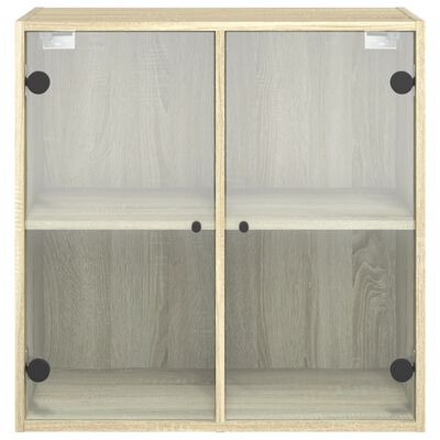 vidaXL Wall Cabinet with Glass Doors Sonoma Oak 68x37x68.5 cm