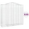 vidaXL Arched Gabion Baskets 20 pcs 200x50x180/200 cm Galvanised Iron