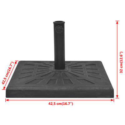 vidaXL Parasol Base Resin Square Black 12 kg