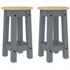 vidaXL Bar Stools 2 pcs Grey Solid Wood Pine