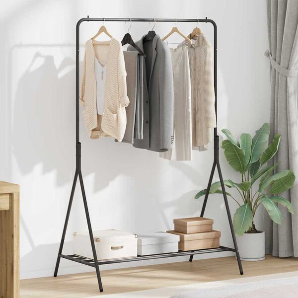 vidaXL Clothes Rack with Shelf Black 100 x 56 x 154 cm Steel