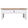 vidaXL Coffee Table White 100x60x43.5 cm Solid Pine Wood Panama Range
