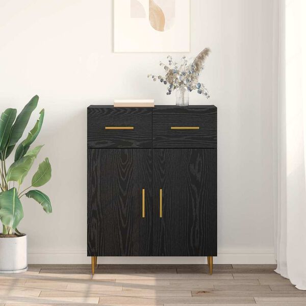 vidaXL Sideboard Black Oak 69.5 x 34 x 90 cm Engineered Wood