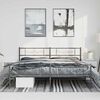 vidaXL Metal Bed Frame without Mattress with Footboard Black 183x213cm
